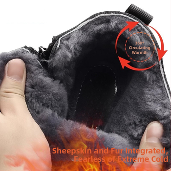 Pánske zimné vysoké topánky na sneh s kožušinovou podšívkou, dvojvrstvový vrchný materiál z kože, gumová podrážka, protišmyk, zima 2025