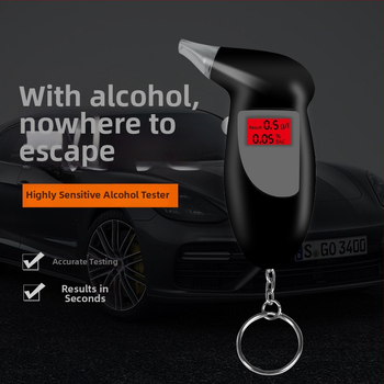 Automobilový dýchaný tester alkoholu s vysokou presnosťou — dýchací alkoholový tester do vozidla, plastové telo, schválené súkromné značky