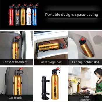 Suchý práškový hasič Flame Warrior, prenosný pre auto a domov, telo z hliníkovej plechovky, kód produktu 520, pôvod Zhejiang