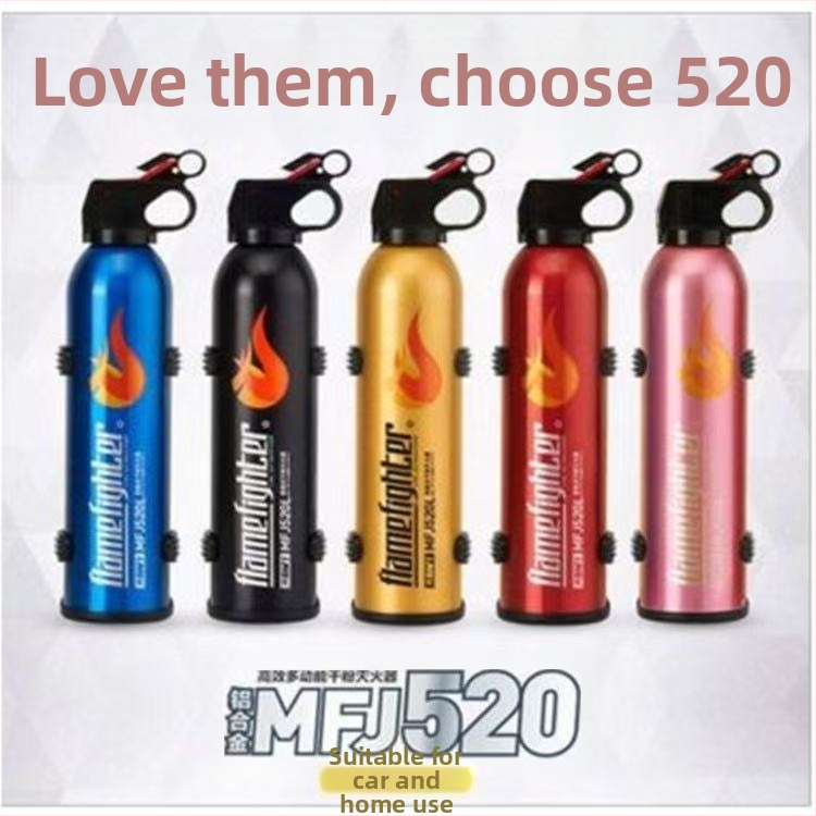 Suchý práškový hasič Flame Warrior, prenosný pre auto a domov, telo z hliníkovej plechovky, kód produktu 520, pôvod Zhejiang