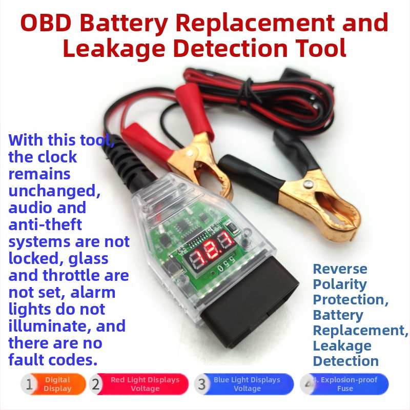 Ling Xiang Auto OBD Nástroj na výmenu batérie s nepřerušovaným napájaním – 12V ABS, pre vozidlá, Detekcia únikov, Prispôsobiteľný