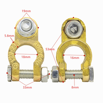 A3 mosadzová hlava svorky na batériu, die-cast technológiou, s jedným skrutom, hmotnosť 118 g