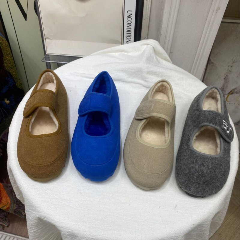 Παπούτσια Mary Jane με Velcro κλείσιμο, PU πάνω μέρος, επένδυση από συνθετικό κοντό βελούδο, στρογγυλή μύτη, χαμηλό τακούνι