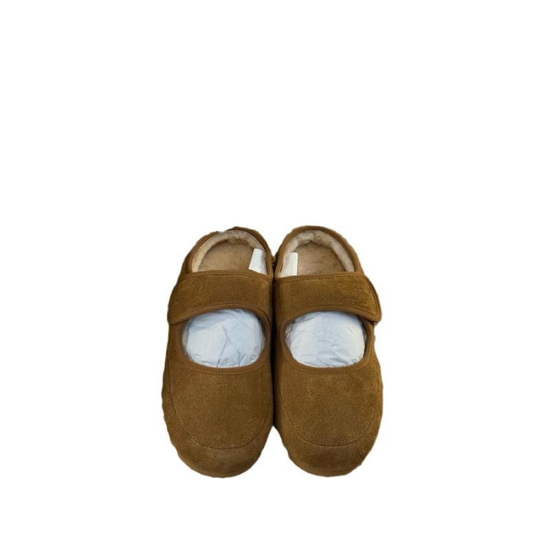 Παπούτσια Mary Jane με Velcro κλείσιμο, PU πάνω μέρος, επένδυση από συνθετικό κοντό βελούδο, στρογγυλή μύτη, χαμηλό τακούνι