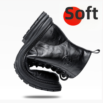 Martin topánky pre mužov, pravá koža, hrubá gumová podrážka, protišmykové pracovné topánky, vintage britský štýl, zateplené fleecovou podšívkou