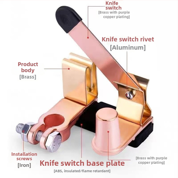 Hlavný vypínač odpojenia záporného pólu batérie pre nákladné vozidlo – nožový vypínač z čistého medi