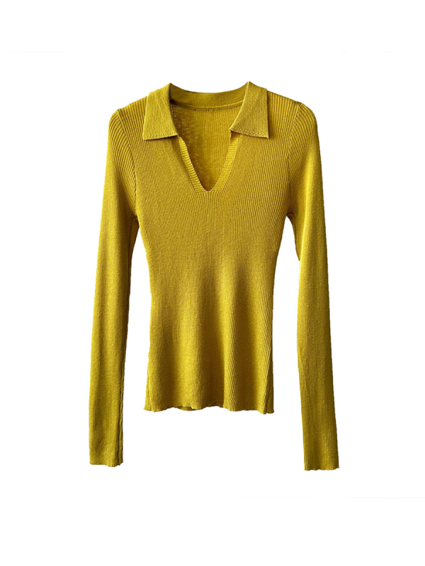 Džemper s V-izrezom, slim fit, dugi rukavi. Model 568