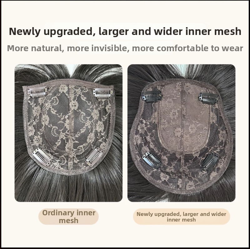 Parochňa pre ženy s dlhými kučeravými vlasmi a rovnými ofinkami, mechanické spracovanie, materiál: domáci hodváb, model 502