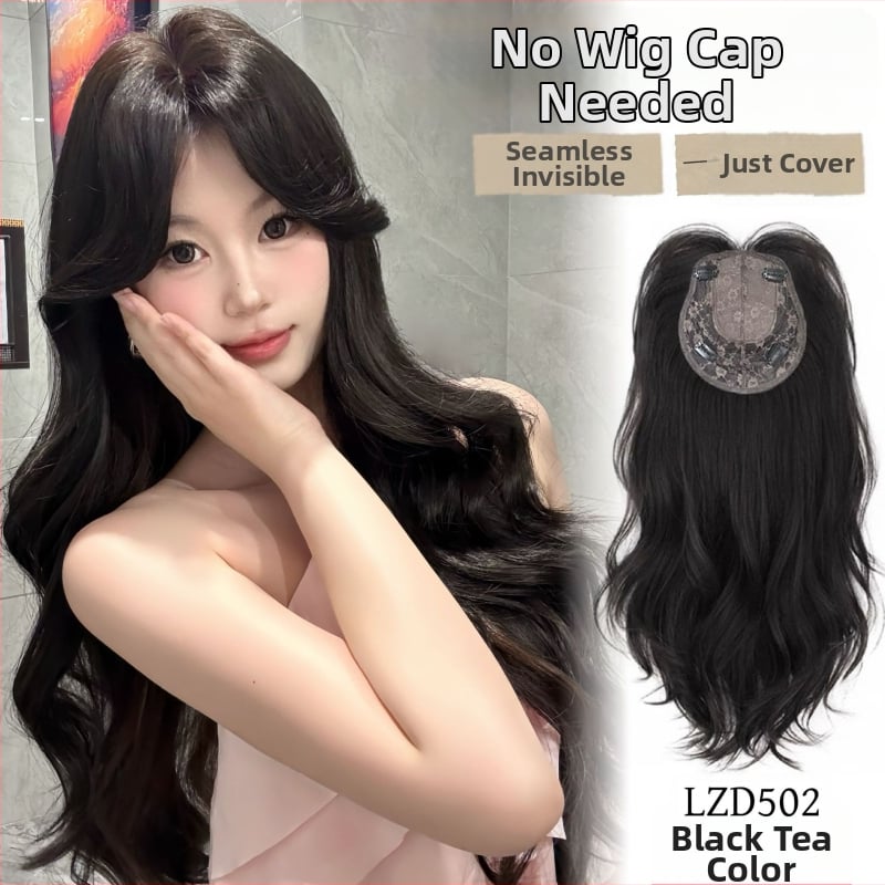 Parochňa pre ženy s dlhými kučeravými vlasmi a rovnými ofinkami, mechanické spracovanie, materiál: domáci hodváb, model 502