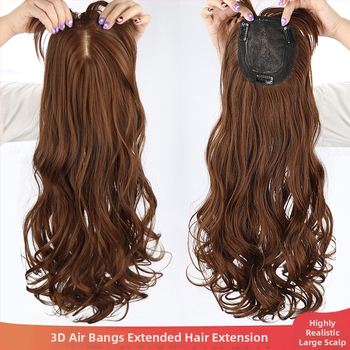 Parochňa pre ženy, 3D výmenný diel vlasov, kučeravé vlasy na temene, veľké vlny na hornej časti