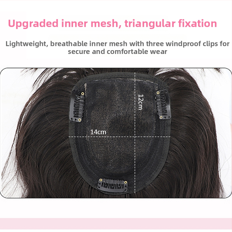 Moterų paruka, 3D viršutinė plaukų dalis su bangomis, keičiamas plaukų gabalas, dideli bangos viršuje