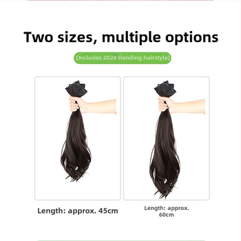 Ľahká trojdielna kučeravá predlžovacia časť vlasov pre parochu — neviditeľné uchytenie, objem, pripravené na ohon
