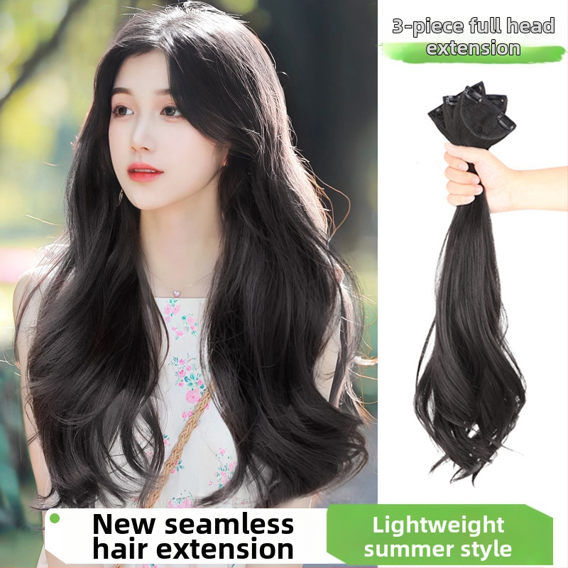 Ľahká trojdielna kučeravá predlžovacia časť vlasov pre parochu — neviditeľné uchytenie, objem, pripravené na ohon