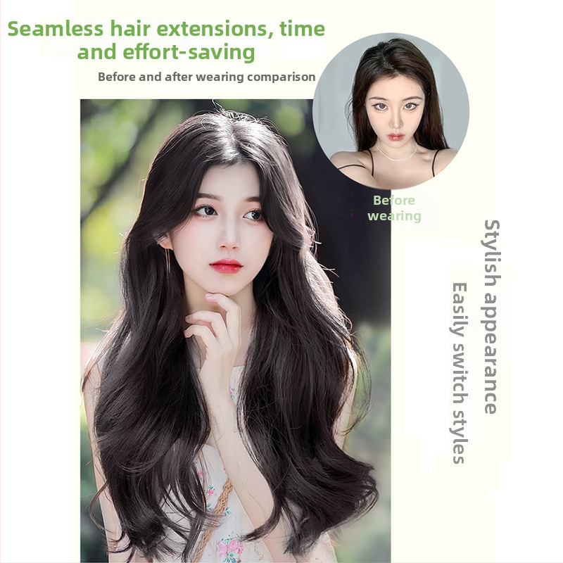 Ľahká trojdielna kučeravá predlžovacia časť vlasov pre parochu — neviditeľné uchytenie, objem, pripravené na ohon