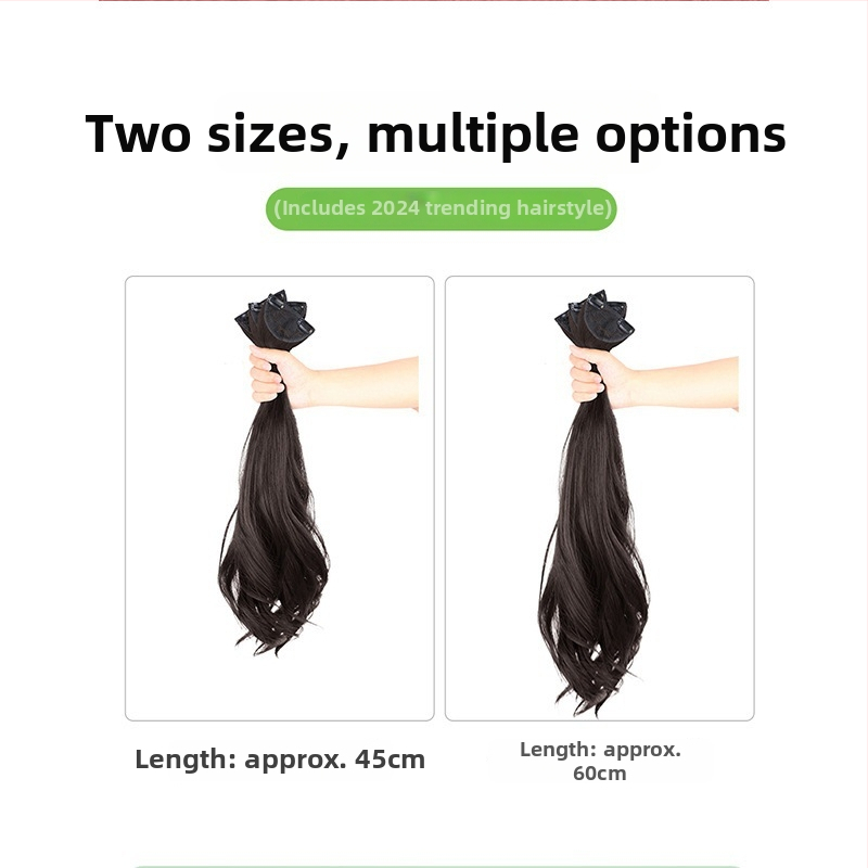 Ľahká trojdielna kučeravá predlžovacia časť vlasov pre parochu — neviditeľné uchytenie, objem, pripravené na ohon