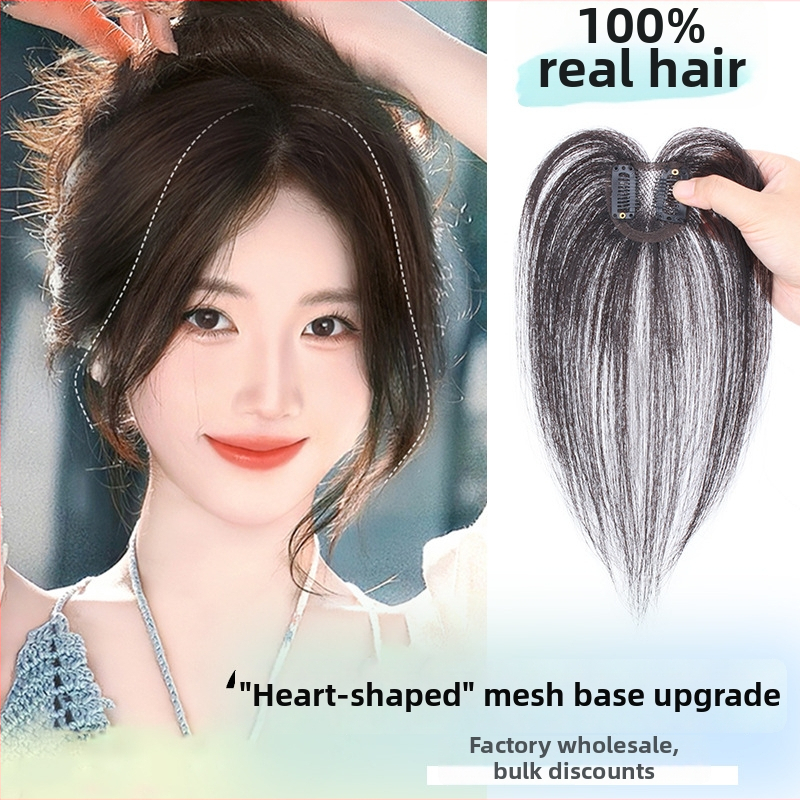 Parukos dalis iš tikrų plaukų, širdies formos, pusiau rankų audinys, tiesūs plaukai, dažoma