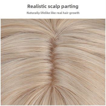 COS paruka s odnímateľnou dvojitou copou, kučeravé vlasy, vysokoteplotné hodvábne vlasy, mechanická výroba, nie je možné farbiť, model MGA-Y0028