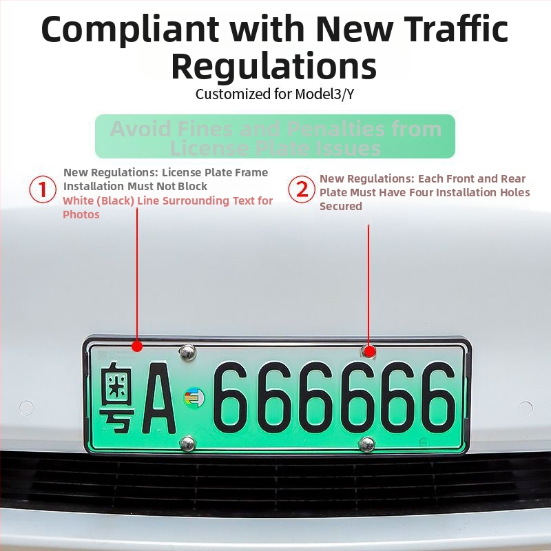 Tesla Model Y и Model 3 рамка за номера - пластмасова, с възможност за персонализиране, автомобилен аксесоар