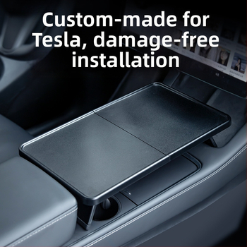 Plastmasas automobiļa ēdienu paliktnis Tesla Model Y3 ar salokāmu dizainu, snap-in uzstādīšanu un svaru 0,25 kg.