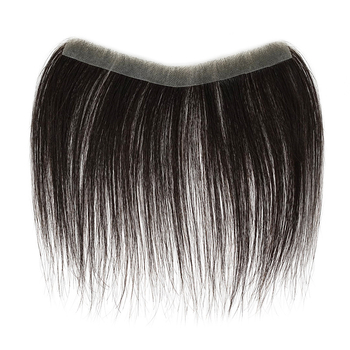 Hairkiegészítő valódi emberi hajból, egyenes, 15/25 cm hosszú, teljesen kézzel készített, festhető vagy formázható