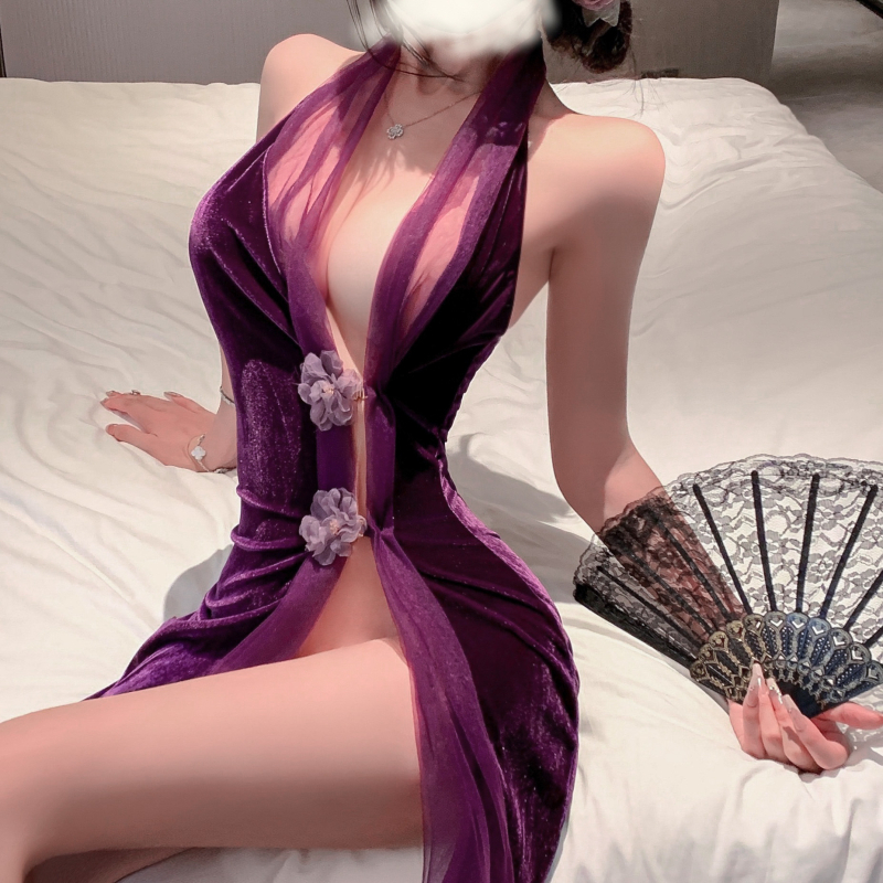 Cheongsam donje rublje, Ball Queen haljina, Poliester tkanina 80–90%, gole leđa, duboki izrez
