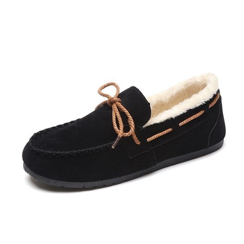 Unisex χειμερινά Slip-On παπούτσια με άνω μέρος από μικροϊνές, επένδυση fleece και εσωτερική επένδυση από συνθετική κοντή γούνα, σόλα καουτσούκ, χαμηλό προφίλ ανοίγματος, casual στυλ