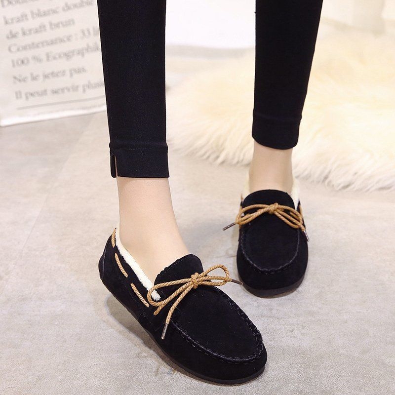 Unisex χειμερινά Slip-On παπούτσια με άνω μέρος από μικροϊνές, επένδυση fleece και εσωτερική επένδυση από συνθετική κοντή γούνα, σόλα καουτσούκ, χαμηλό προφίλ ανοίγματος, casual στυλ