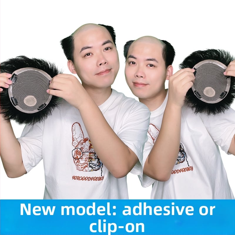 Parochňa z pravých vlasov s mechanickým upevňovacím systémom a lepiacim klipom; krátka dĺžka; vhodná pre všetky odtiene pleti; nie je vhodná pre horúce farbenie