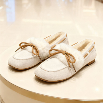 Bean Shoes με επένδυση από συνθετική γούνα - χωρίς κορδόνια, χαμηλό επάνω μέρος, καουτσούκ σόλα