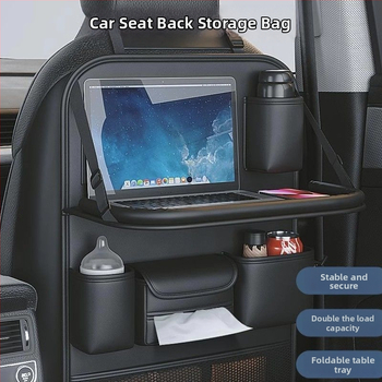 Organizér do zadnej časti auta so skladacím stolíkom, vreckom na vreckovky a držiakom na poháre – univerzálna kompatibilita
