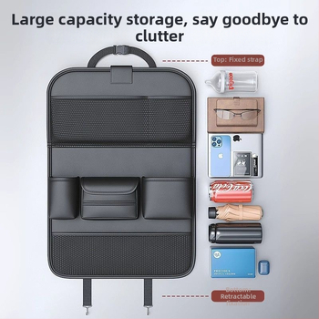 Organizér do zadnej časti auta so skladacím stolíkom, vreckom na vreckovky a držiakom na poháre – univerzálna kompatibilita