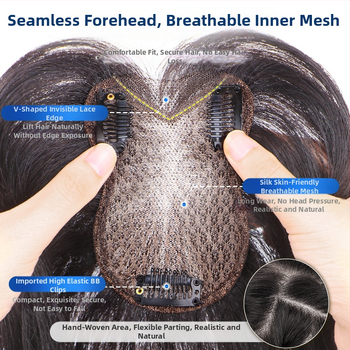 Női Wig Patch — Valódi emberi haj, egyenes, kézzel szőtt, festhető, előre hajvonal patch