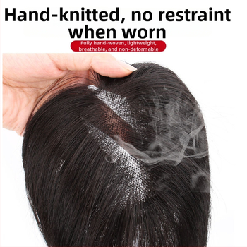 Visiškai rankų darbo Šveicarijos tinklo perukas temenos dengimui, tiesūs plaukai, lengvas ir kvėpuojantis, iš tikrų žmonių plaukų, dažomas