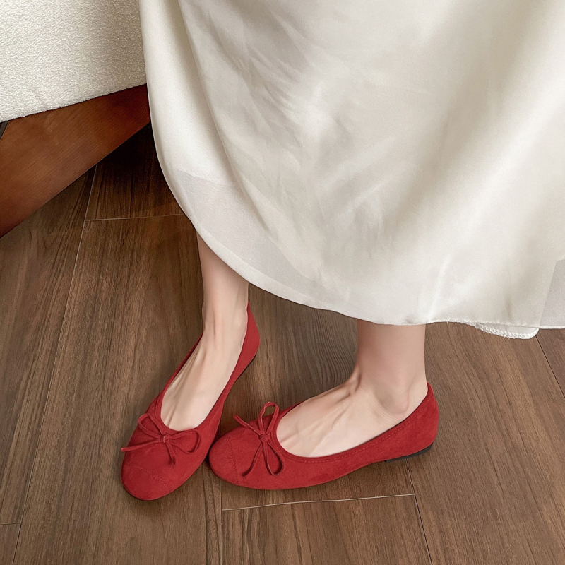 Power Girl női lapos cipő masnival, kerek orrú, velúr felsőrész, gumi talp, alacsony sarok 1–3 cm