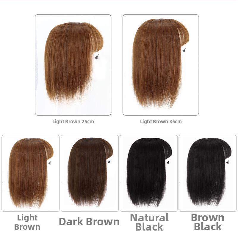 Syntetická parochňa na zakrytie šedivých vlasov, priedušná 3D ofina, stredne dlhé vlasy, model P16005/G02, vlákno odolné voči teplu, nie je vhodné pre horúce farbenie