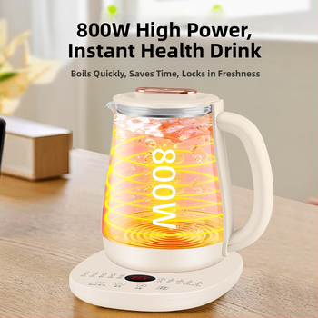 Zdravotná kanvička s jazmínom pre domáce a kancelárske použitie — sklenené telo, 1,8 L, 220 V, 500–1000 W, dotykový elektronický termostat