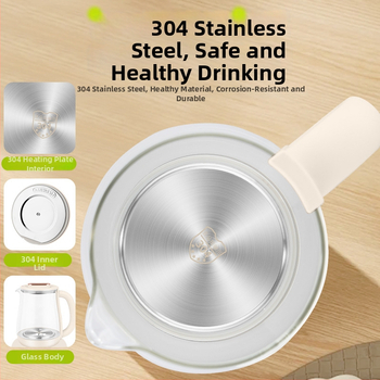 Zdravotná kanvička s jazmínom pre domáce a kancelárske použitie — sklenené telo, 1,8 L, 220 V, 500–1000 W, dotykový elektronický termostat