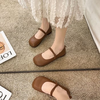 Pantofi dama plat, partea superioară din microfibră, vârf rotund, talpă din cauciuc, slip-on, talpă joasă