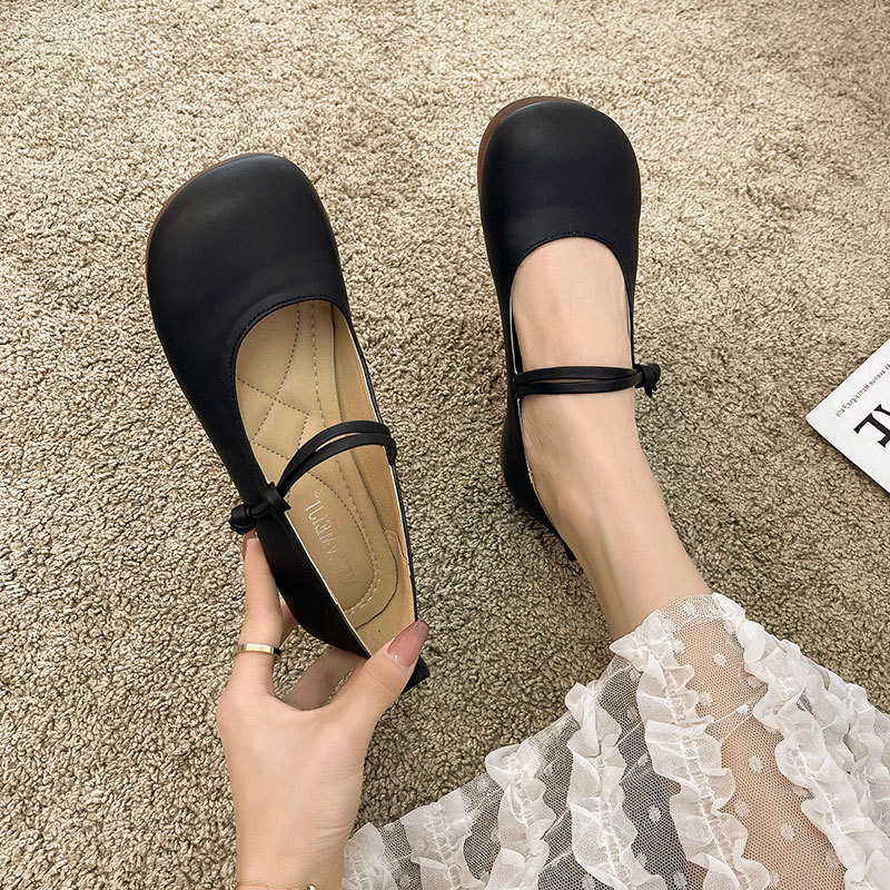 Pantofi dama plat, partea superioară din microfibră, vârf rotund, talpă din cauciuc, slip-on, talpă joasă