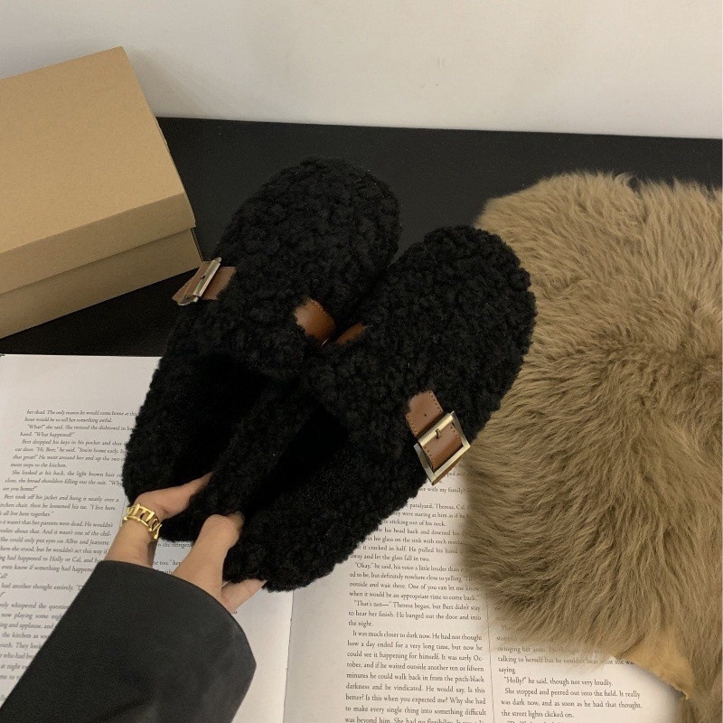 Pantofi Mary Jane pentru femei, din velur, vârf rotund, slip-on, toc mediu 3-5 cm