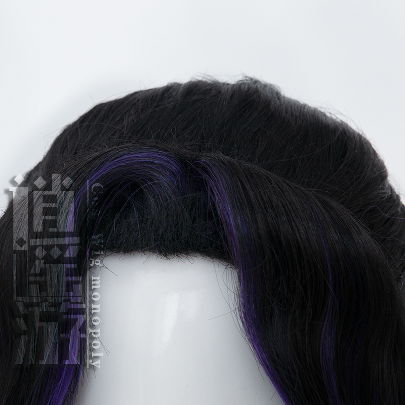 Cosplay paruka Shinobu Kocho (Insect Pillar), ponytail štýl, vysokoteplotné hodvábie, mechanická konštrukcia