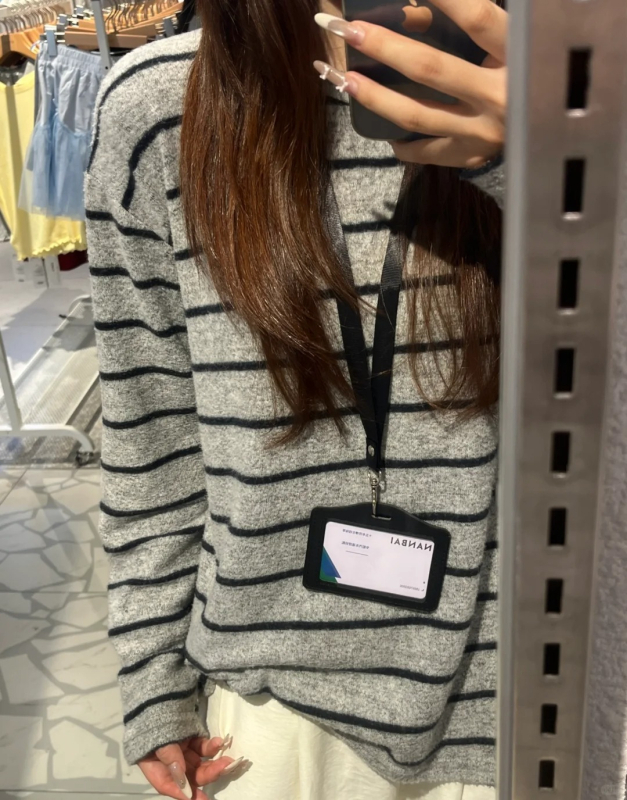 Pulover tricot cu mâneci lungi, guler rotund, croială lejeră, poliester, grosime regular, toamnă 2025, stil casual japonezo-coreean