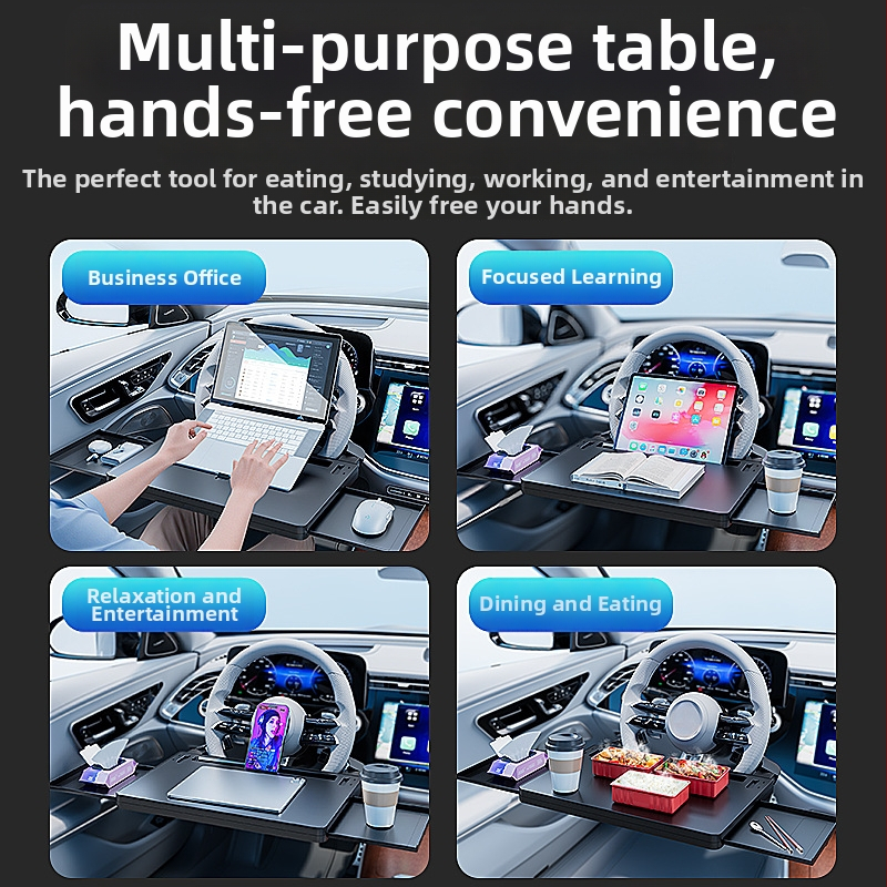 Mitmekülgne universaalne auto roolilaud, millel on kruusitopsi hoidja ja ujuv sisekujunduse laud