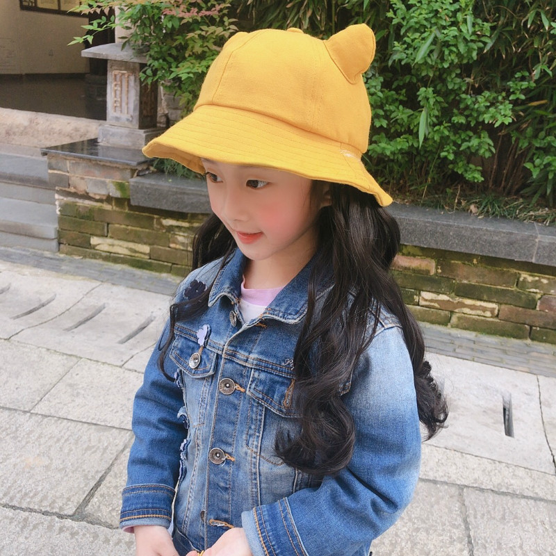 Detská parochňa s klobúkom, dlhé kučeravé vlasy, veľké vlny, teplá na jeseň-zimu — LM995-D, vysokoteplotný drôt, parochňa s klobúkom, možno farbiť