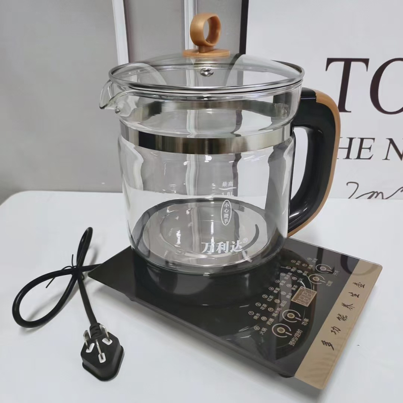 Vanlida Health Pot: Viacúčelová elektrická kanvica na čaj a odvary, 1.8 L, sklenené telo, 220V, 500–1000W, dotykové ovládanie, varenie vajec