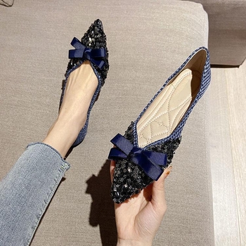 Női hegyesorrú lapos talpú cipő | PU felső rész, PU bélés, gumírozott talp, slip-on