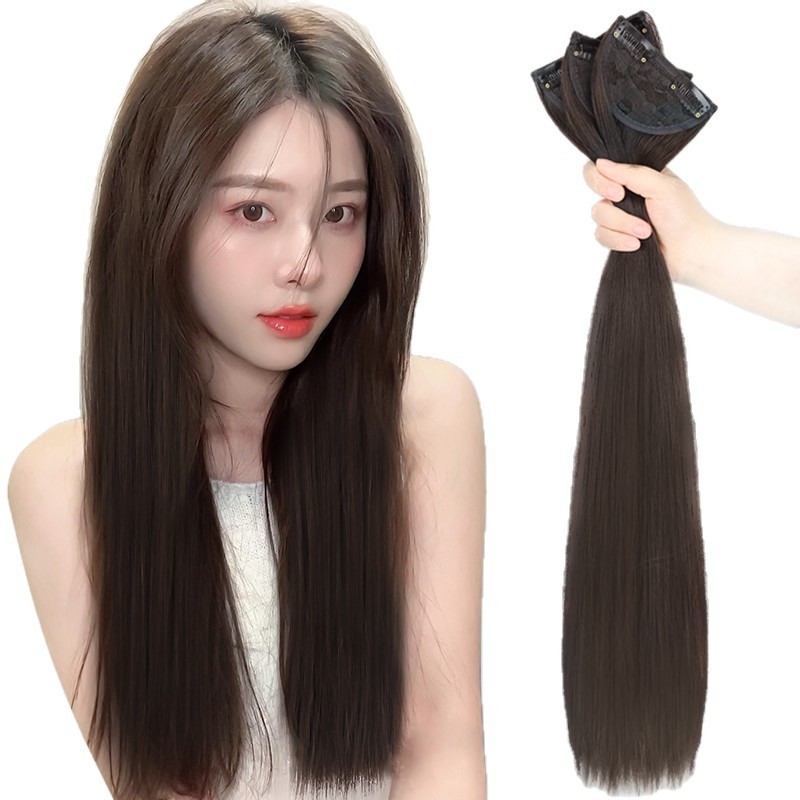 Parochňa pre ženy: tri diely rovné, bezšvová, realistický objem vlasov; vlasy z hodvábneho materiálu s vysokou teplotou; mechanické spracovanie; nie je možné farbiť ani žehliť