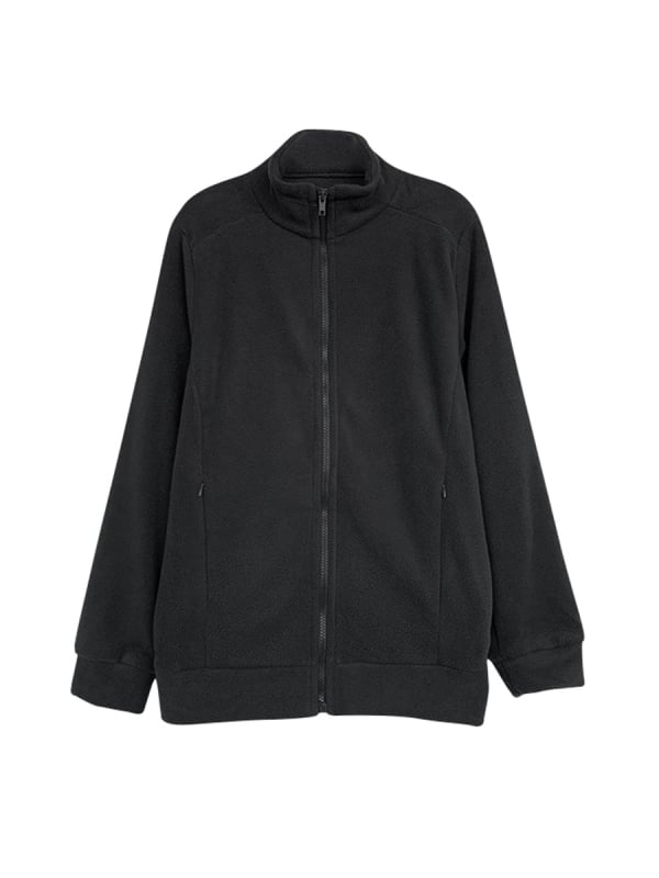 Hoodie od flece s prednjim zipom, debeli fleece, stojeći ovratnik, japansko-korejski ležerni stil