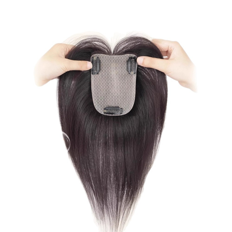 Női fej tetején viselhető valós emberi hajból készült póthajdarab, egyenes, 8x12 modell; mechanikus feldolgozás; festhető vagy göndöríthető.