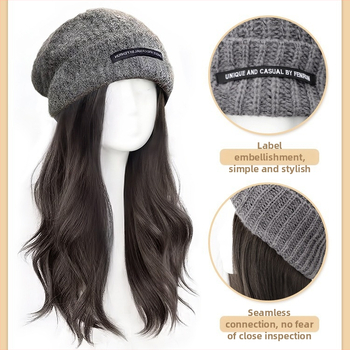 Set čiapka-paruka pre ženy, dlhá kučeravá parochňa, materiál: drôt s vysokou teplotou, model MZ-20-59, štýl kórejský